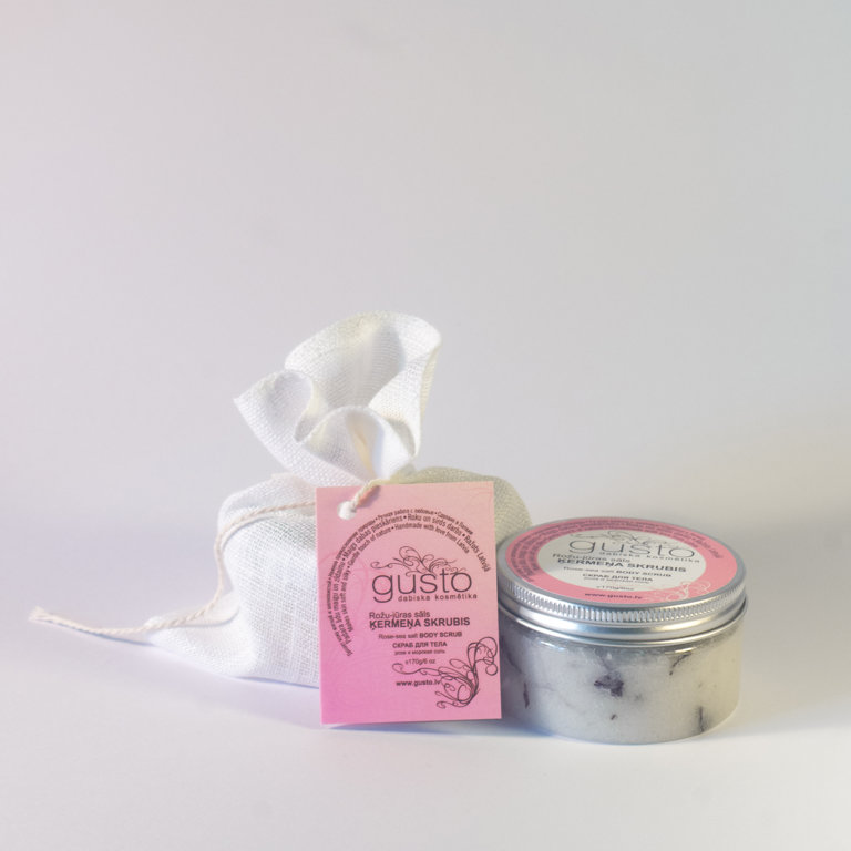 Rose-sea salt body scrub